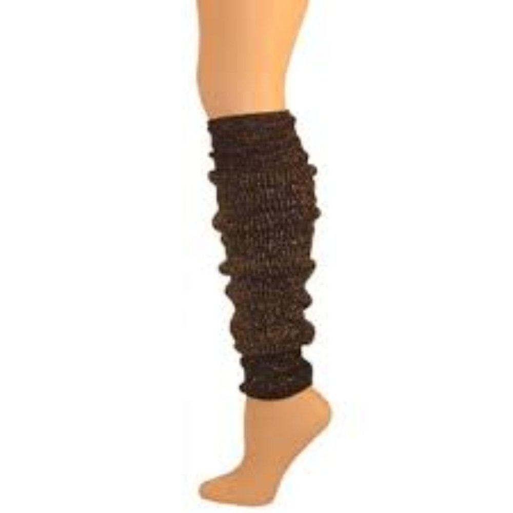 leg warmers black gold sparkle one size